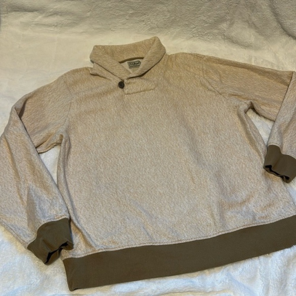 L.L. Bean Heritage Marled Fleece Pullover Sweater Size Large